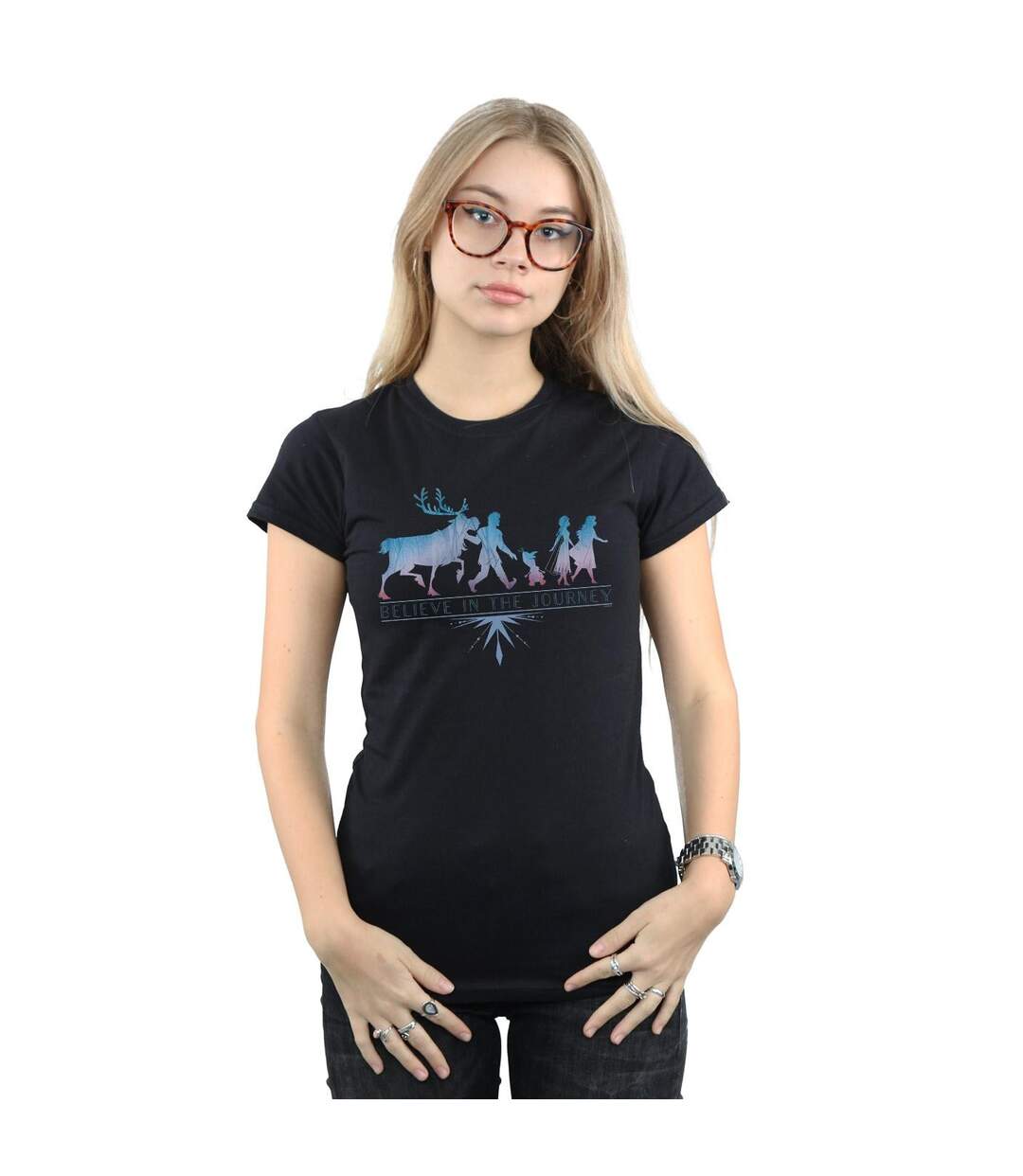 Disney Femme/Les femmes Frozen 2 Believe In The Journey Silhouette en coton (Noir) - UTBI48108-2