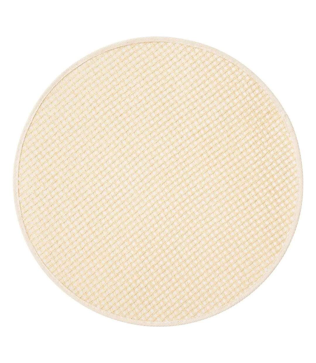 Set de Table Rond en Jute Rivi 38cm Blanc-1