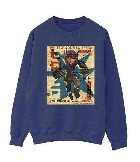 Disney - Sweat BIG HERO BAYMAX HIRO NEWSPAPER - Femme (Bleu marine) - UTBI11434