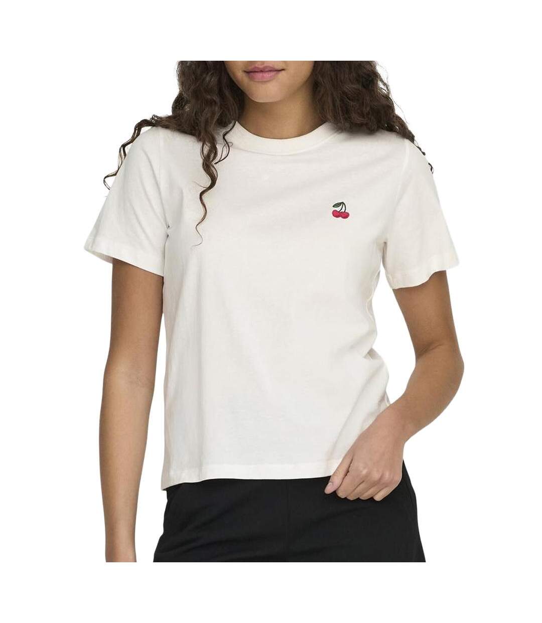 T-Shirt blanc femme jdy pisa life-1