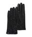 Isotoner Gants femme cuir d'agneau pleine fleur doublé microfourrure-1