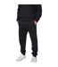 Mens Fleece Cuffed Ankle Jogging Bottoms Black Tela Cruz-4