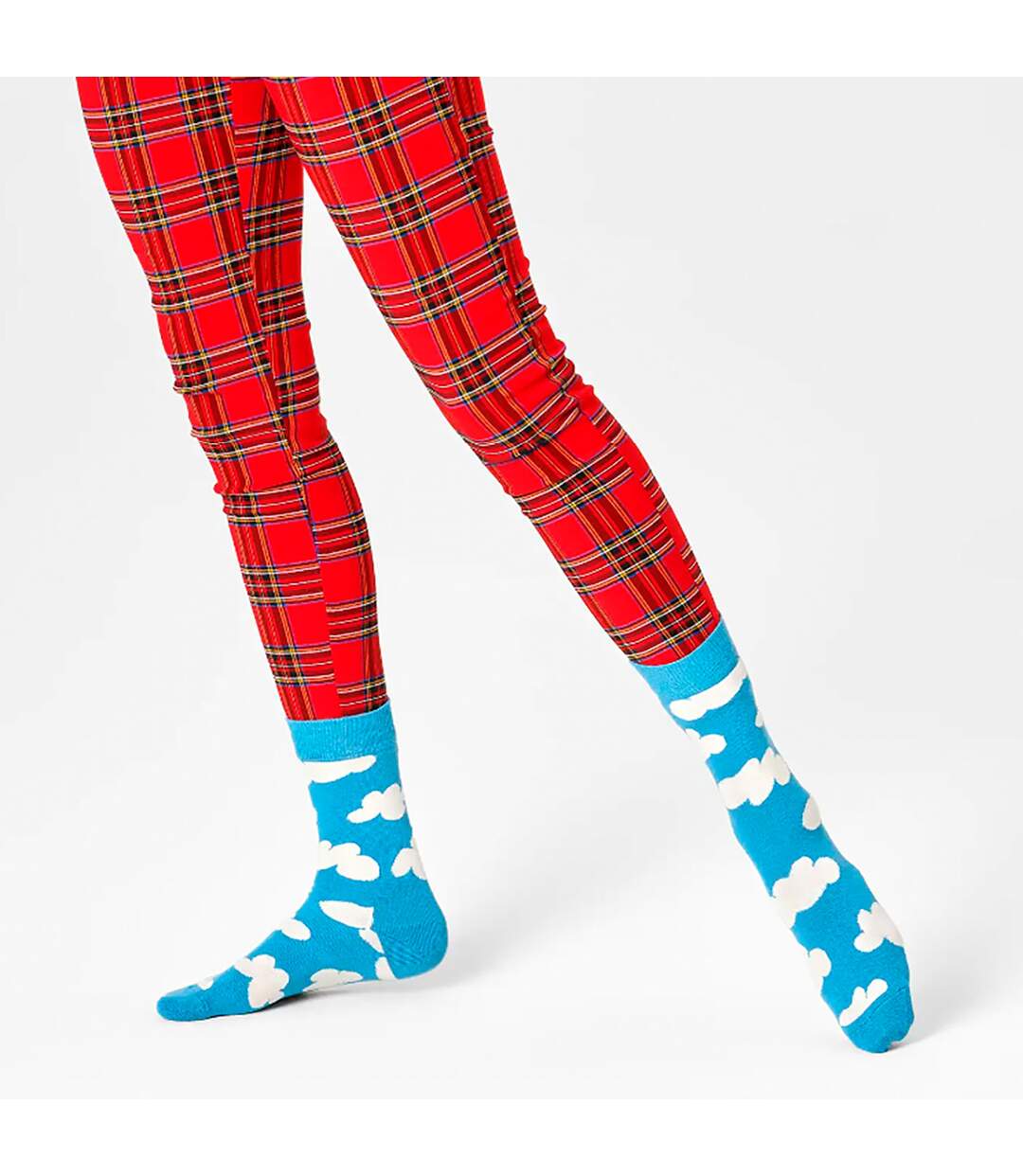 1 Pack Mens & Ladies Cotton Light Blue Clouds Design Socks-5