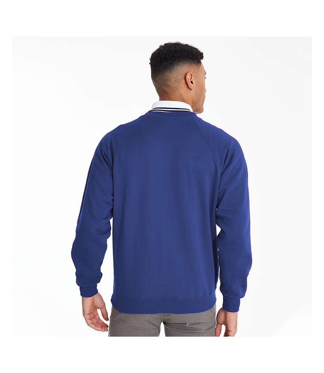 Sweatshirt avec col en v homme bleu roi Maddins