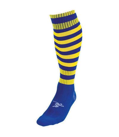 Unisex adult pro hooped football socks royal blue/yellow Precision
