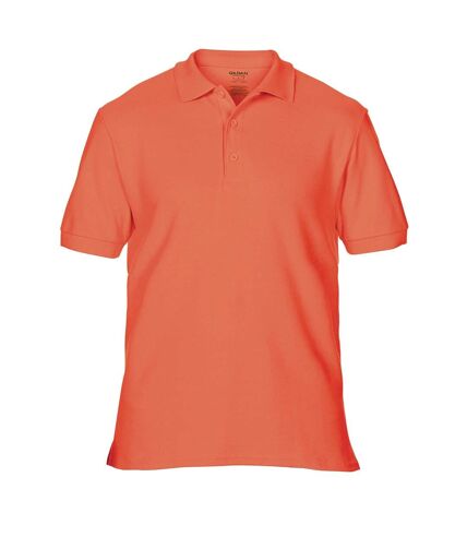 Gildan Mens Premium Cotton Sport Double Pique Polo Shirt (Bright Salmon) - UTBC3194