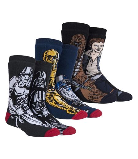 Lot de 3 paires de chaussettes thermiques fantaisie Star Wars pour homme