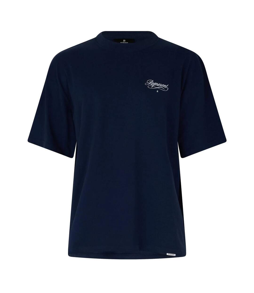 Mens Script Graphic Logo Slub Oversized T-shirt Navy Represent-2