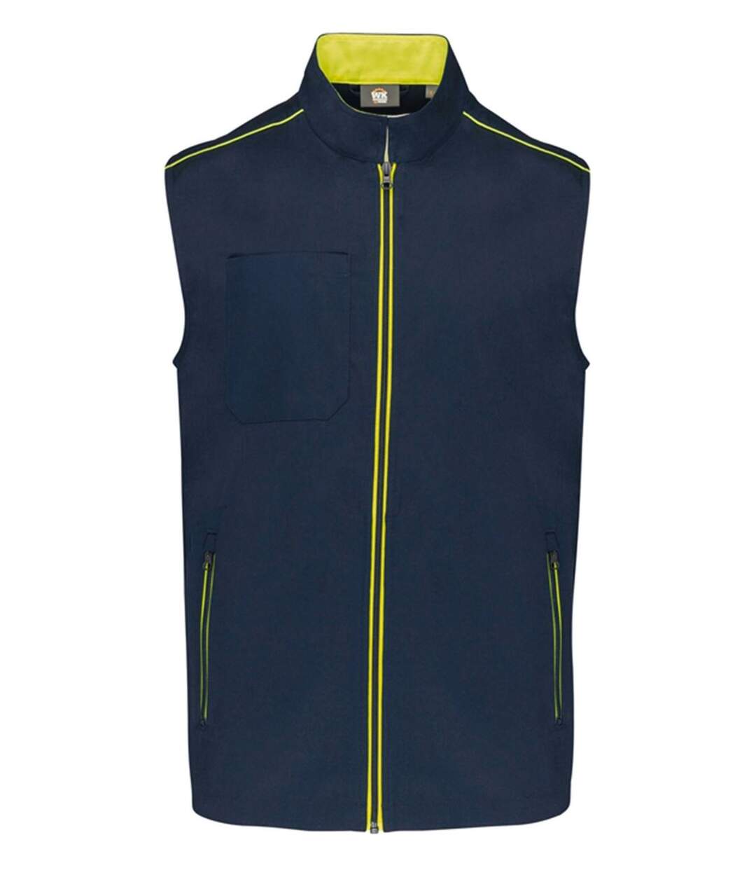 Gilet sans manches DayToDay - Homme - WK6148 - bleu marine et jaune fluo