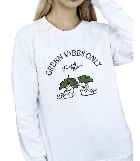 Disney - Sweat CHIP 'N DALE GREEN VIBES ONLY - Femme (Blanc) - UTBI14759