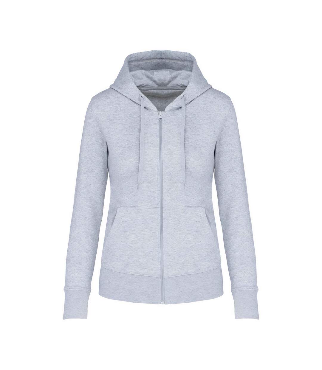 Womens/ladies eco friendly full zip hoodie oxford grey Kariban