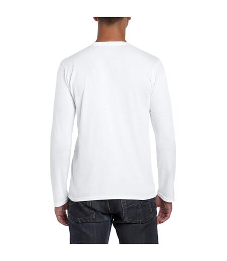 Gildan Pack of 5 Mens Soft Style Long Sleeve T-Shirt  (White) - UTBC4808