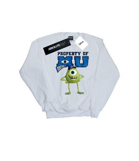 Disney Sweatshirt Womens/Ladies Monsters University Property Of MU Mike (Blanc) - UTBI29582