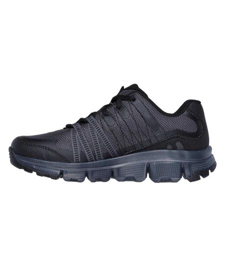 Womens/ladies Hotmelt Lace Up Trainers Charcoal Black Skechers