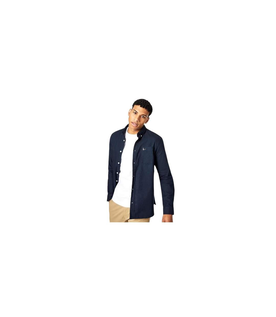 Mens Plain Oxford Shirt Navy Jack Wills-1