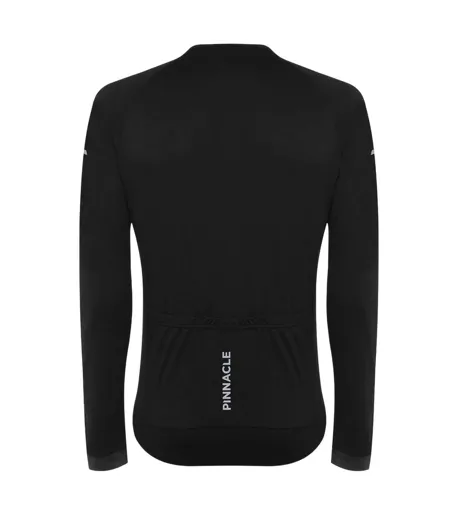 Mens Logo Long-sleeved Cycling Jersey Black Pinnacle