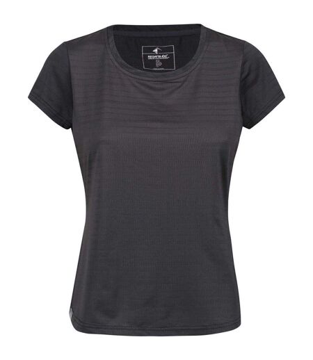 T-shirt Manches Courtes Motif/style Rayures Horizontales Femme Gris Foncé Rayures Regatta