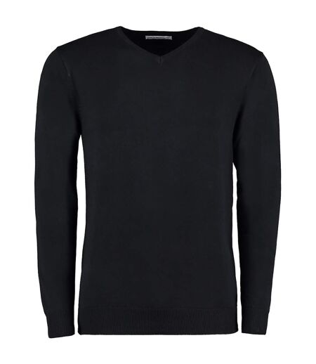 Mens Arundel Long Sleeve V-neck Sweater Black Kustom Kit