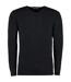 Mens Arundel Long Sleeve V-neck Sweater Black Kustom Kit-2