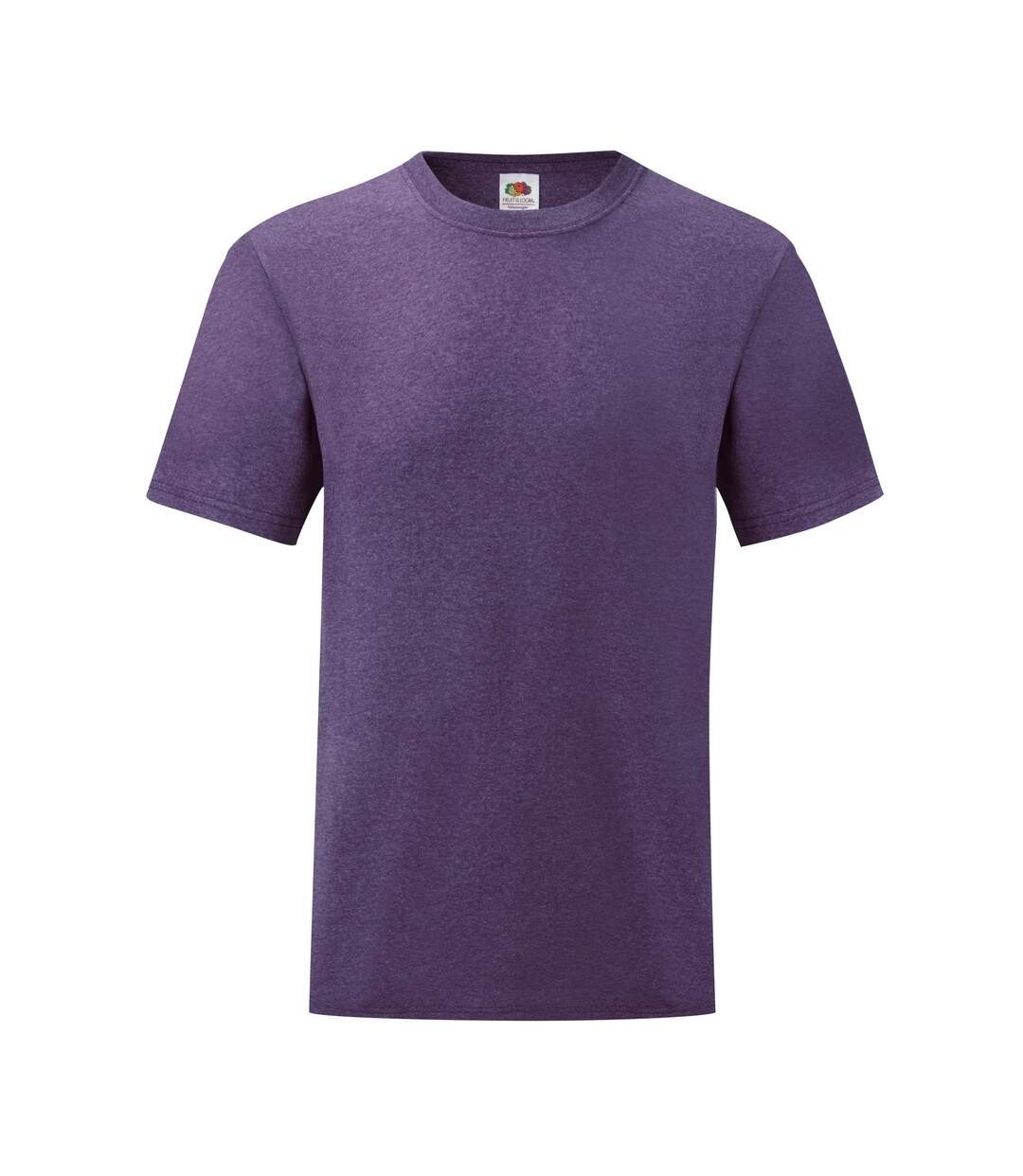 T-shirt manches courtes homme violet chiné Fruit of the Loom