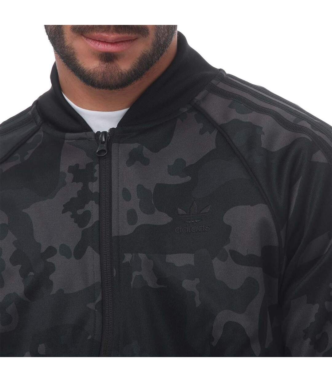 Haut De Survêtement Motif/style Camouflage Sstr Homme Noir Adidas-4