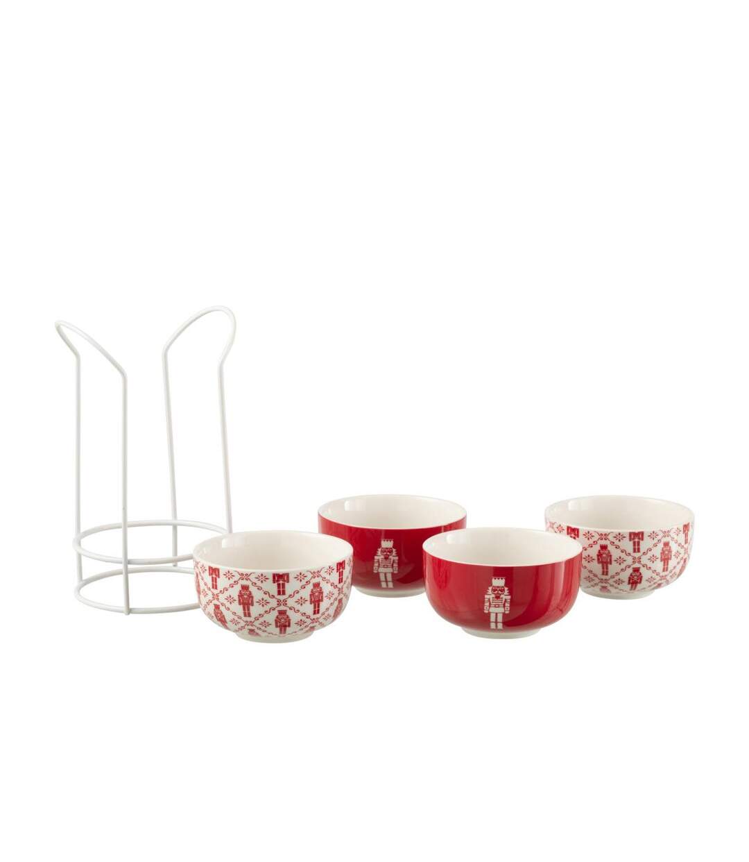Lot de 4 Bols Avec Socle Casse-Noisette 11cm Rouge-2