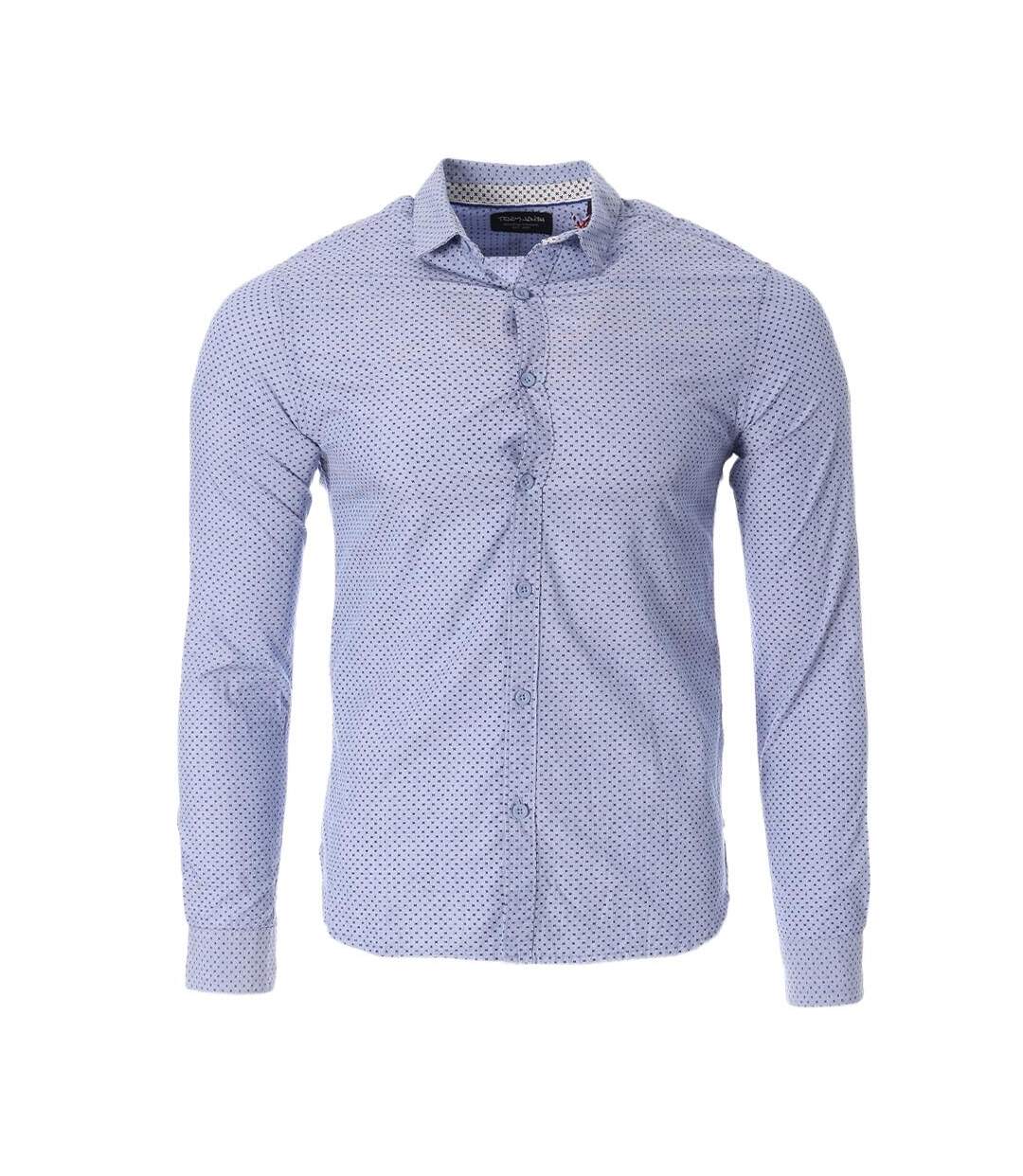 Chemises bleu à motifs homme teddy smith carton - s-1