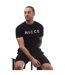 Ensemble T-shirt Et Short Détente Style Logo Homme Noir Nicce-1
