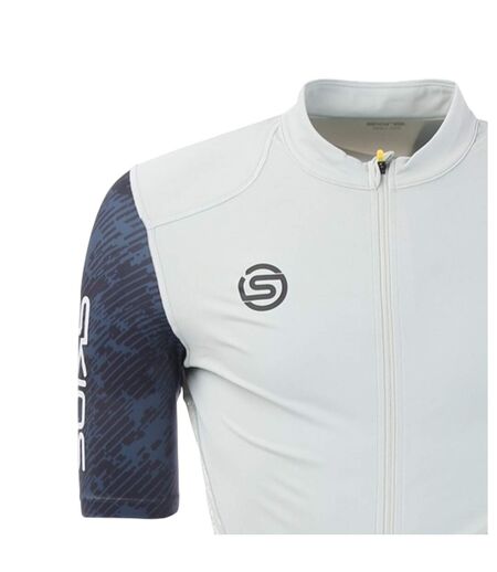 Mens Elite Mock Neck Cycling Top Blue White Skins