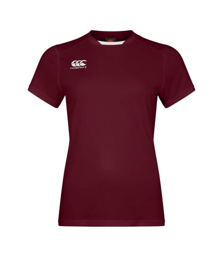 Womens/ladies Club Dry T-shirt Maroon Canterbury