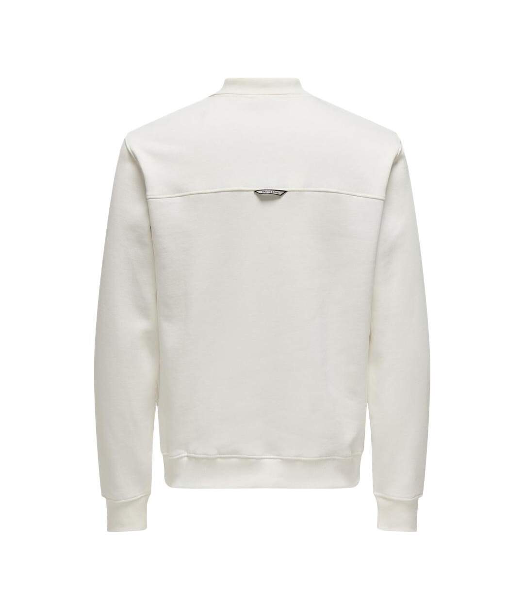 Sweat 1/2 blanc homme only & sons abbott - l-2