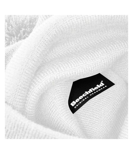 Bonnet avec pompon adulte unisexe blanc Beechfield