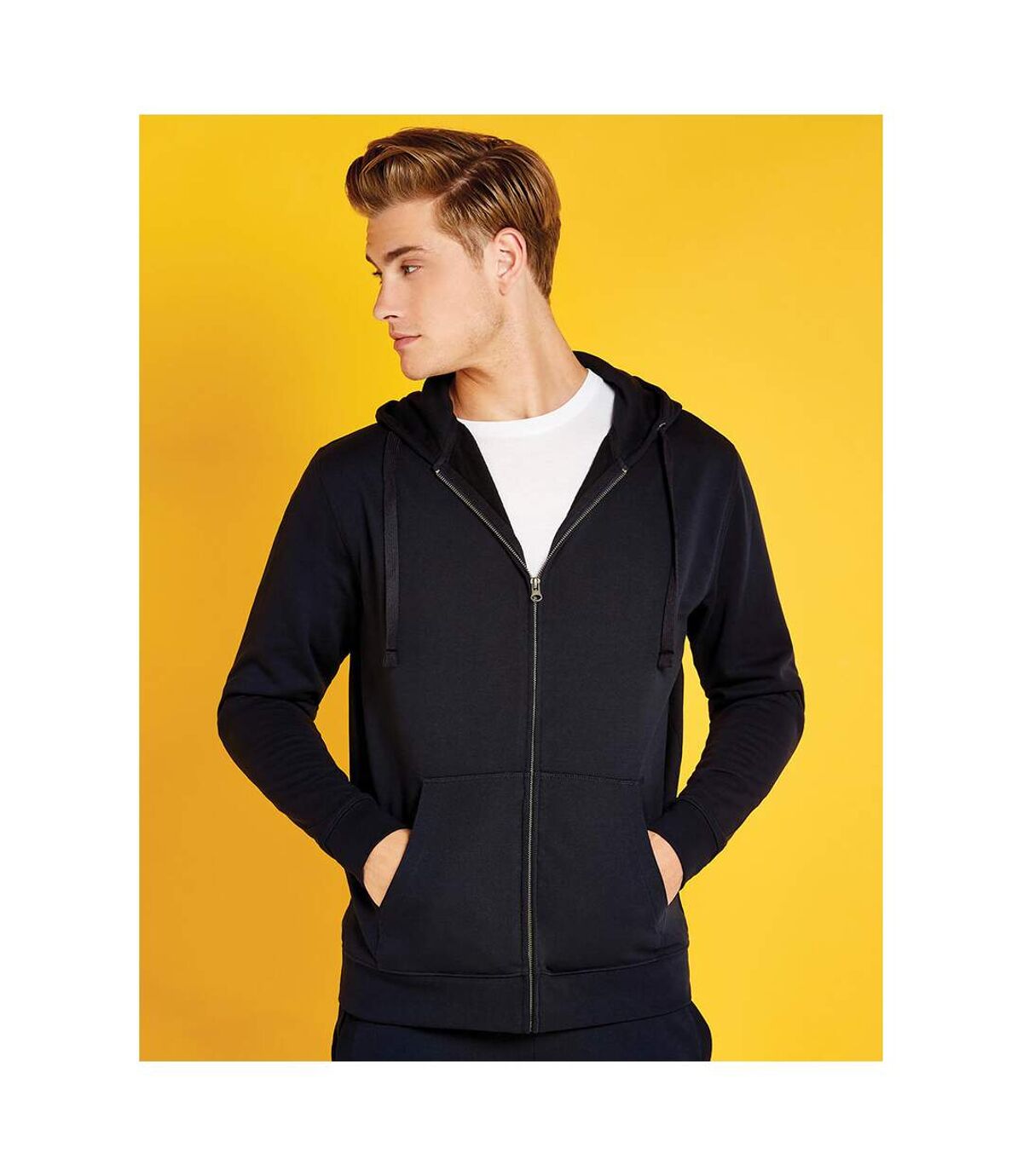 Kustom Kit Mens Full Zip Hooded Sweatshirt (Black) - UTBC3726