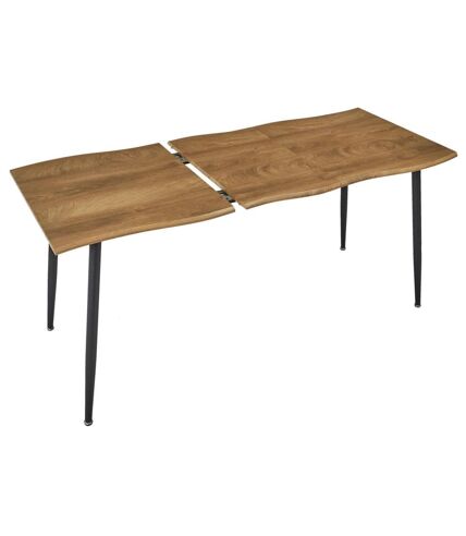 Table extensible pour 4 à 6 personnes en bois Honoré  - Marron et noir