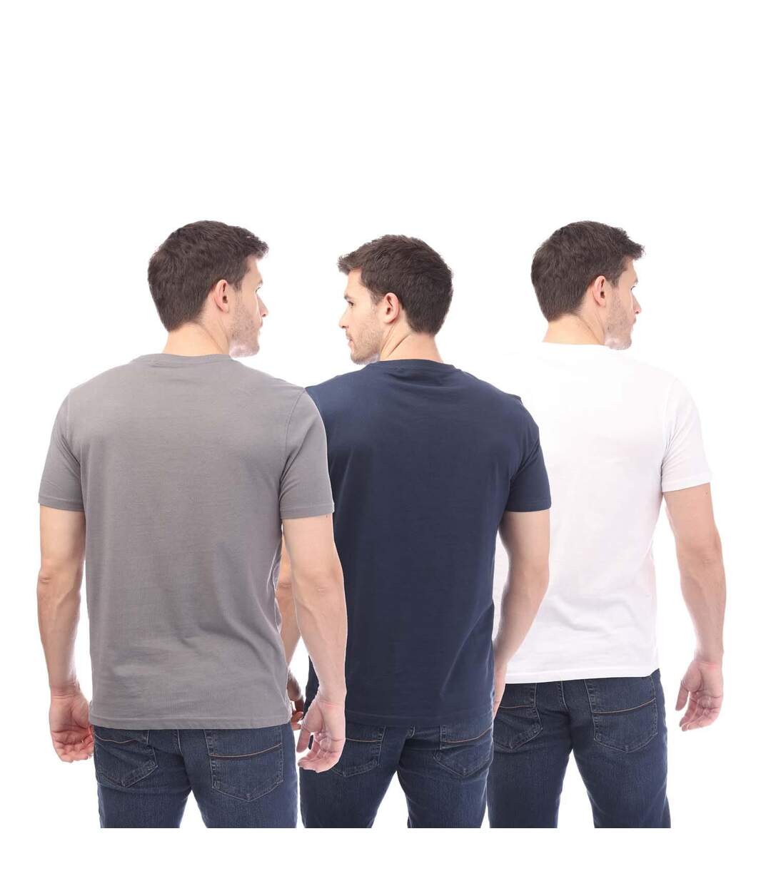 Pack Of 3  Mens Melstone T-shirt  White Navy Grey Nicce-2