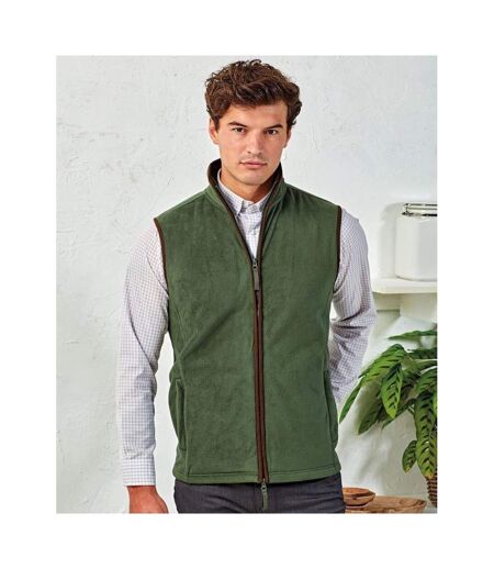 Veste Sans Manches Artisan Homme Vert Kaki Foncé Marron Premier