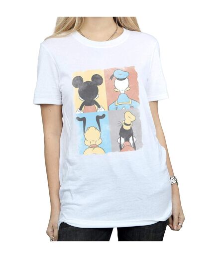 Disney Femme/Ladies - Mickey Mouse Four Backs - T-shirt boyfriend en coton (Blanc) - UTBI35924