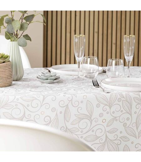 Nappe Antitache Imprimé Leya 145x240cm Naturel
