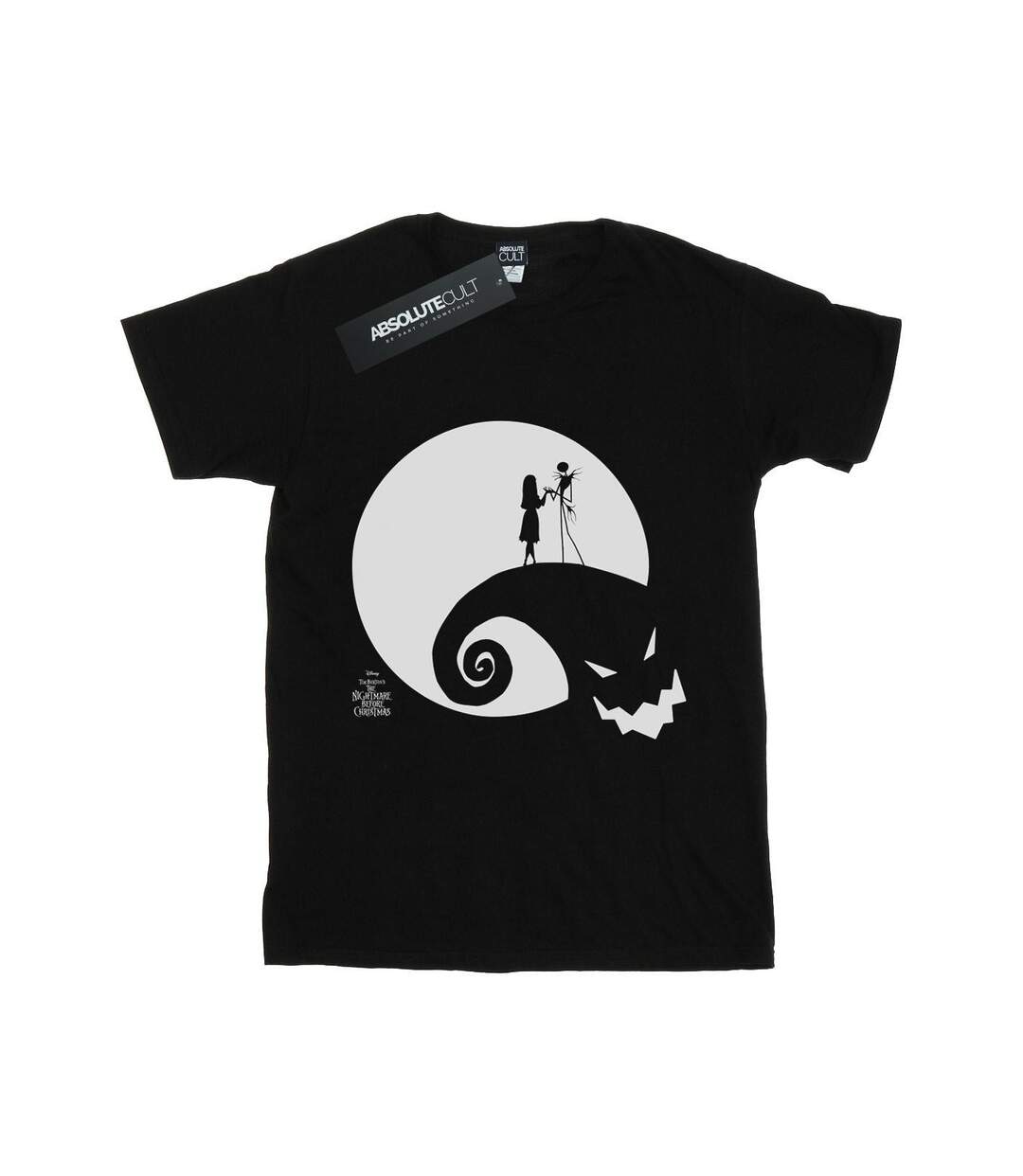 Disney Womens/Ladies Nightmare Before Christmas Moon Oogie Boogie Cotton Boyfriend T-Shirt (Noir) - UTBI41422-1