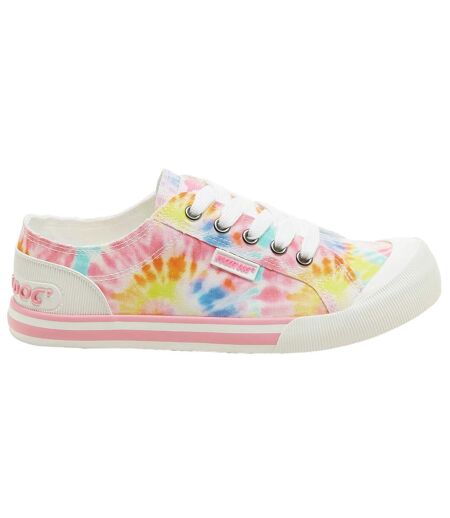 Womens/ladies jazzin bright tie dye trainers multicoloured Rocket Dog