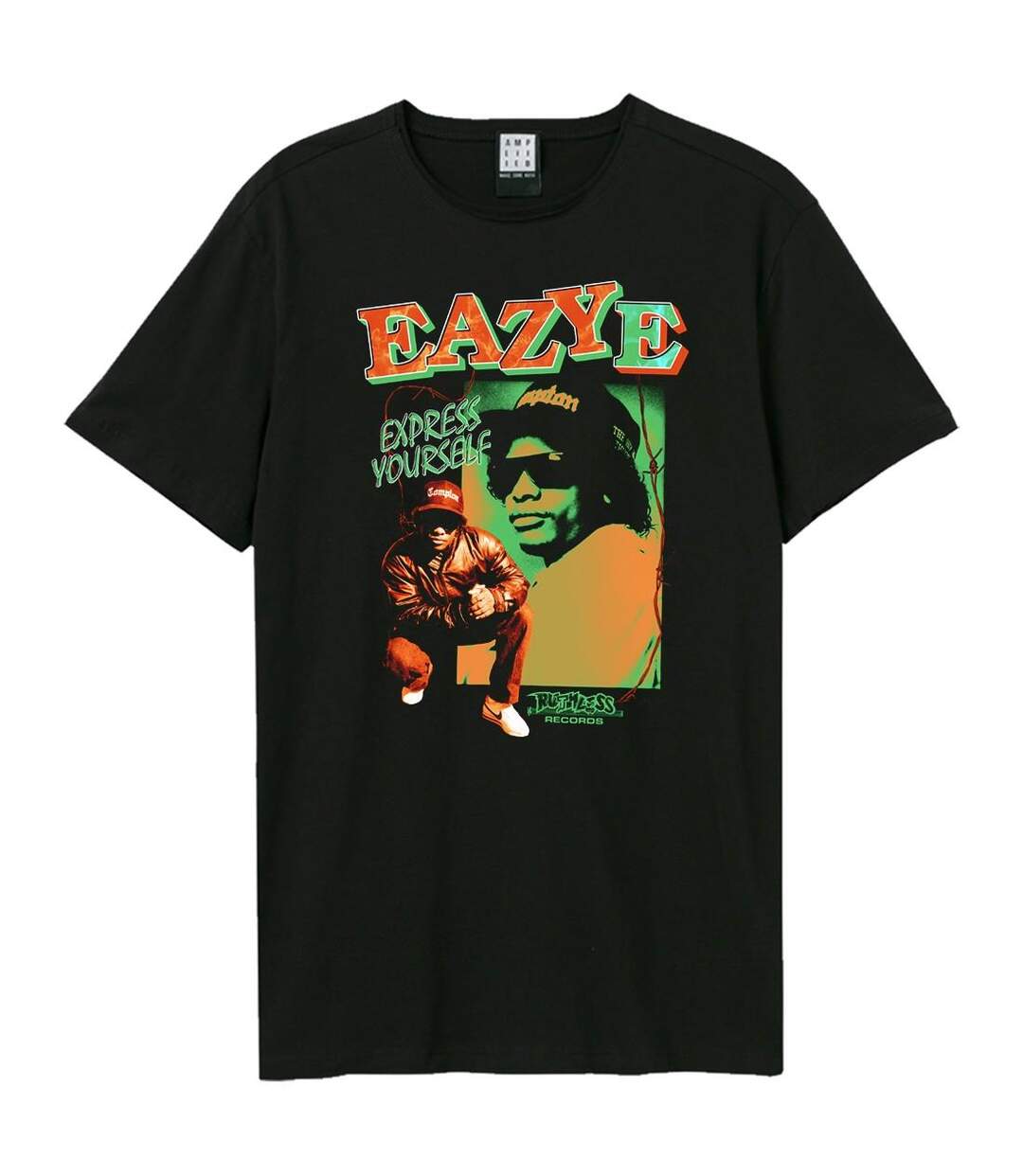 Unisex Adult Ruthless Records Eazy-e T-shirt Black Amplified-1