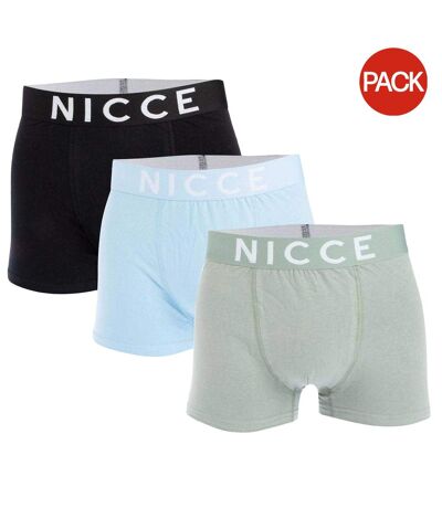 Pack Of 3  Mens Jayden Boxer Shorts  Blue Grey Black Nicce