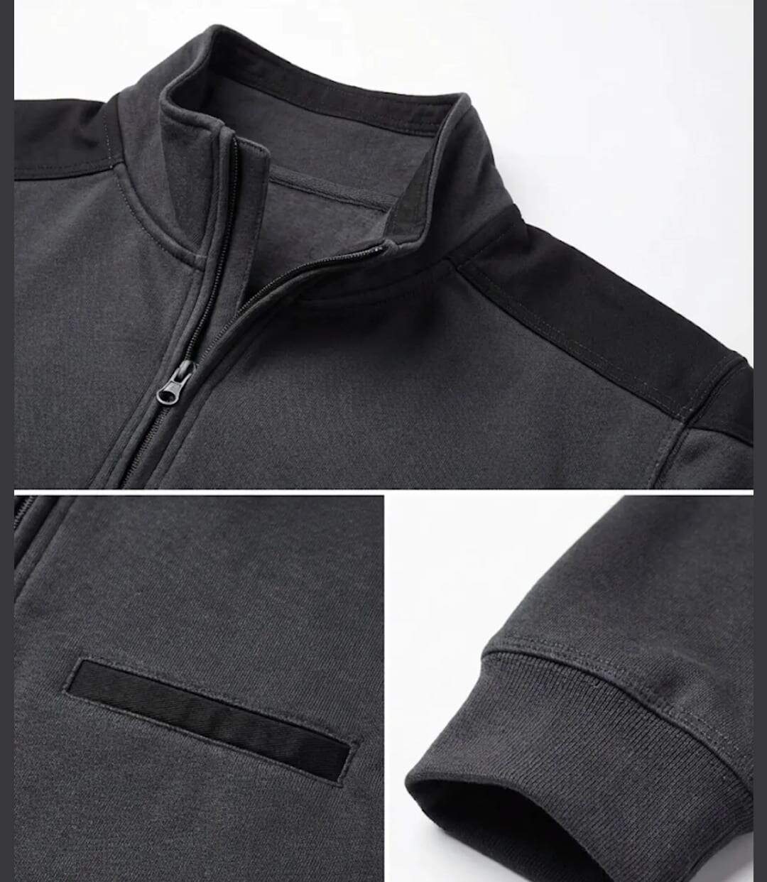 CHALLENGER BELFAST1 — Sweat col camionneur gris : le confort robuste-5