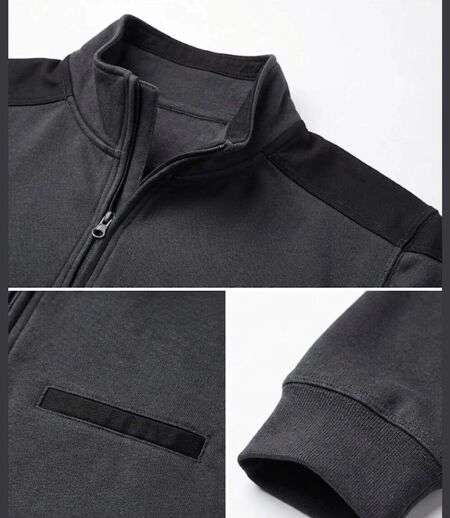 CHALLENGER BELFAST1 — Sweat col camionneur gris : le confort robuste