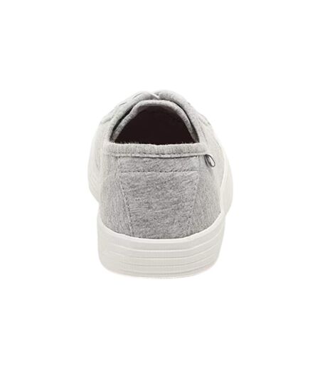 Womens/ladies Chow Chow Flat Trainers Light Grey Rocket Dog