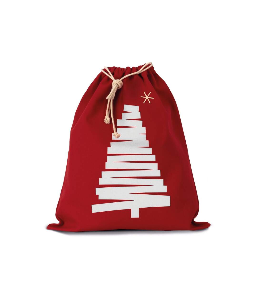 Sac à dos en toile motif sapin de Noël - KI0746 - rouge-2