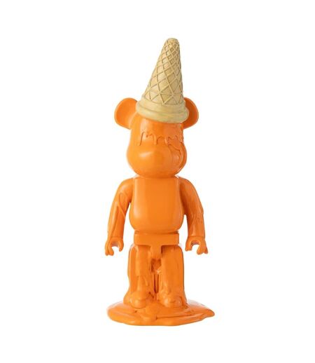 Statuette Déco Ours Cornet Glace 39cm Orange