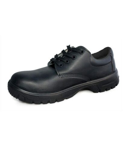 Comfort grip lace up safety shoes black Dennys