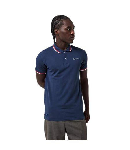 Polo Manches Courtes Homme Bleu Marine Blanc Aquascutum