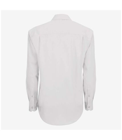 B&C Mens Sharp Twill Cotton Long Sleeve Shirt / Mens Shirts (White)